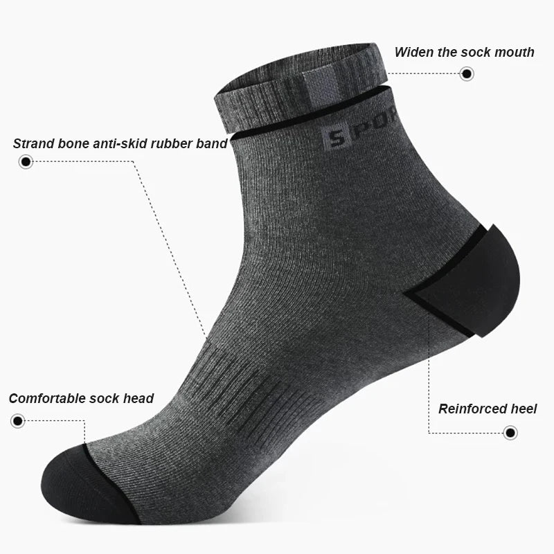 5 Paar Größe 37–43 Herren Bambusfaser Herbst Winter Herren Socken Atmungsaktive Baumwolle Sportsocke Atmungsaktive Deodorant Business Socken