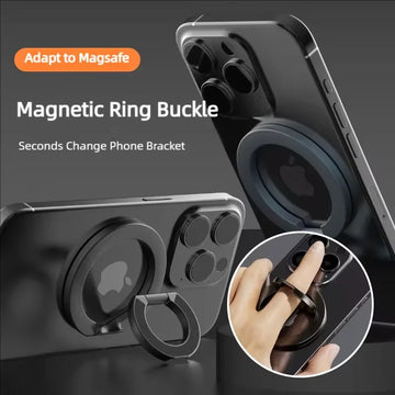 Magnetischer Handy-Ringhalter Beidseitiger Magnet 360° °   Rotierbarer, ultradünner, faltbarer, tragbarer Desktop-Handyhalter für iPhone 17, 16, 15