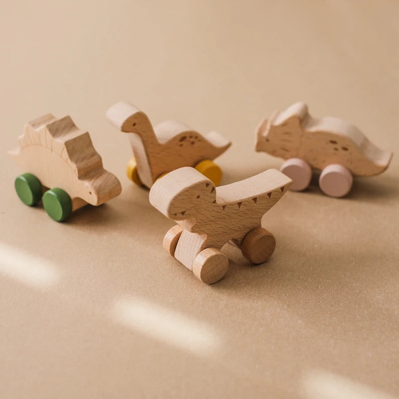 Hölzernes Dinosaurier-Auto-Spielzeug