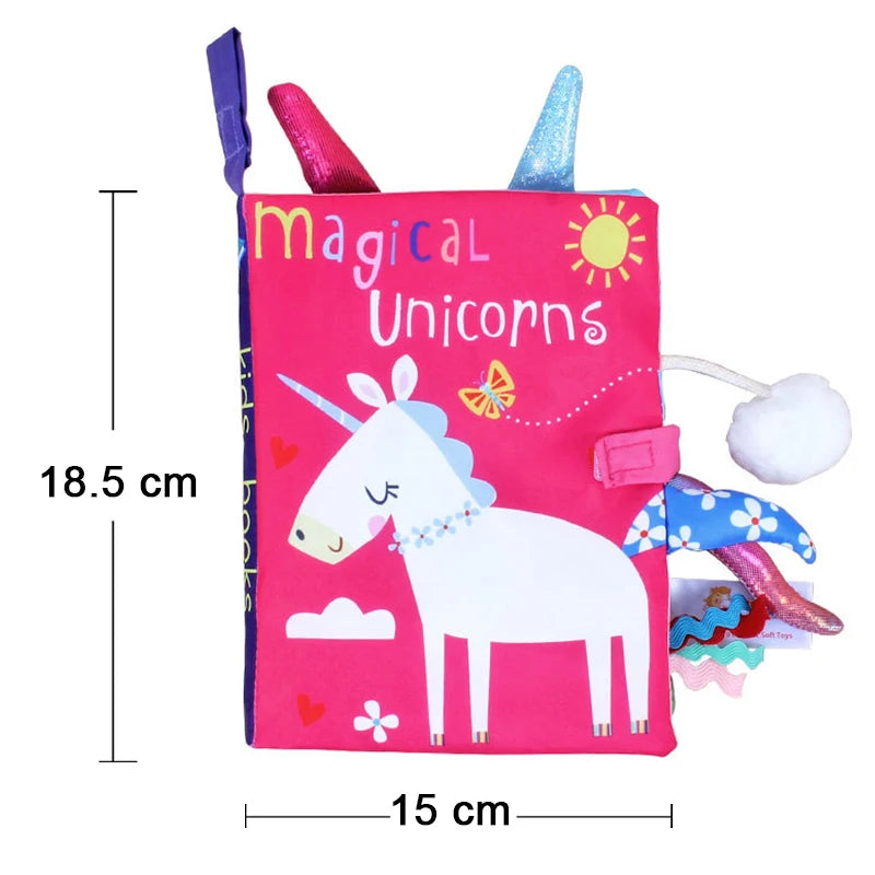 Weiche Babybücher, 3D-Touch-Feeling, kontrastreiches Stoffbuch, sensorisches frühes Lernen, Kinderwagenspielzeug für Kleinkinder, Geschenke von 0–12 Monaten
