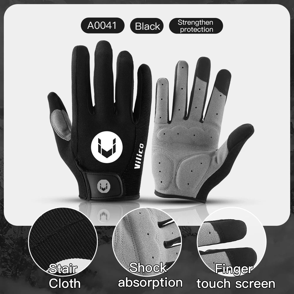 Herbst Winter MTB Radfahren Lange Finger Handschuhe Nicht-Rutsch Verschleiß Shock Proof Atmungsaktive Touchscreen Fahrrad Motorrad Handschuhe Männer