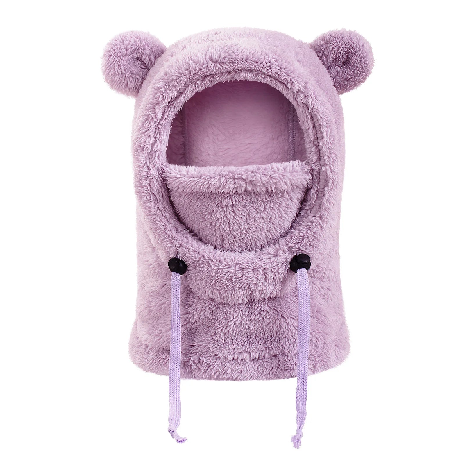 Bärenohren Kapuze Herren und Damen Herbst Winter Polyesterfaser Halstuch und Maske Integrierte Mütze Kinder warme kalte Hüte
