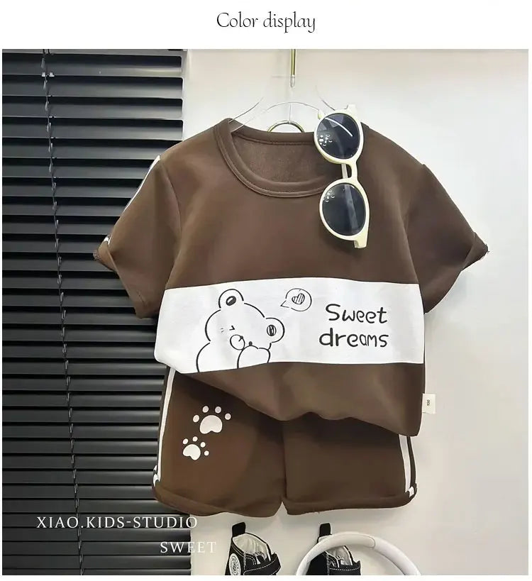 Kinder Sets mutter Kinder Kleidung Jungen Mädchen T-shirt Shorts 2PCS kurzarm Baby Kinder Kleidung Kleinkind Anzug Anzug gestreift