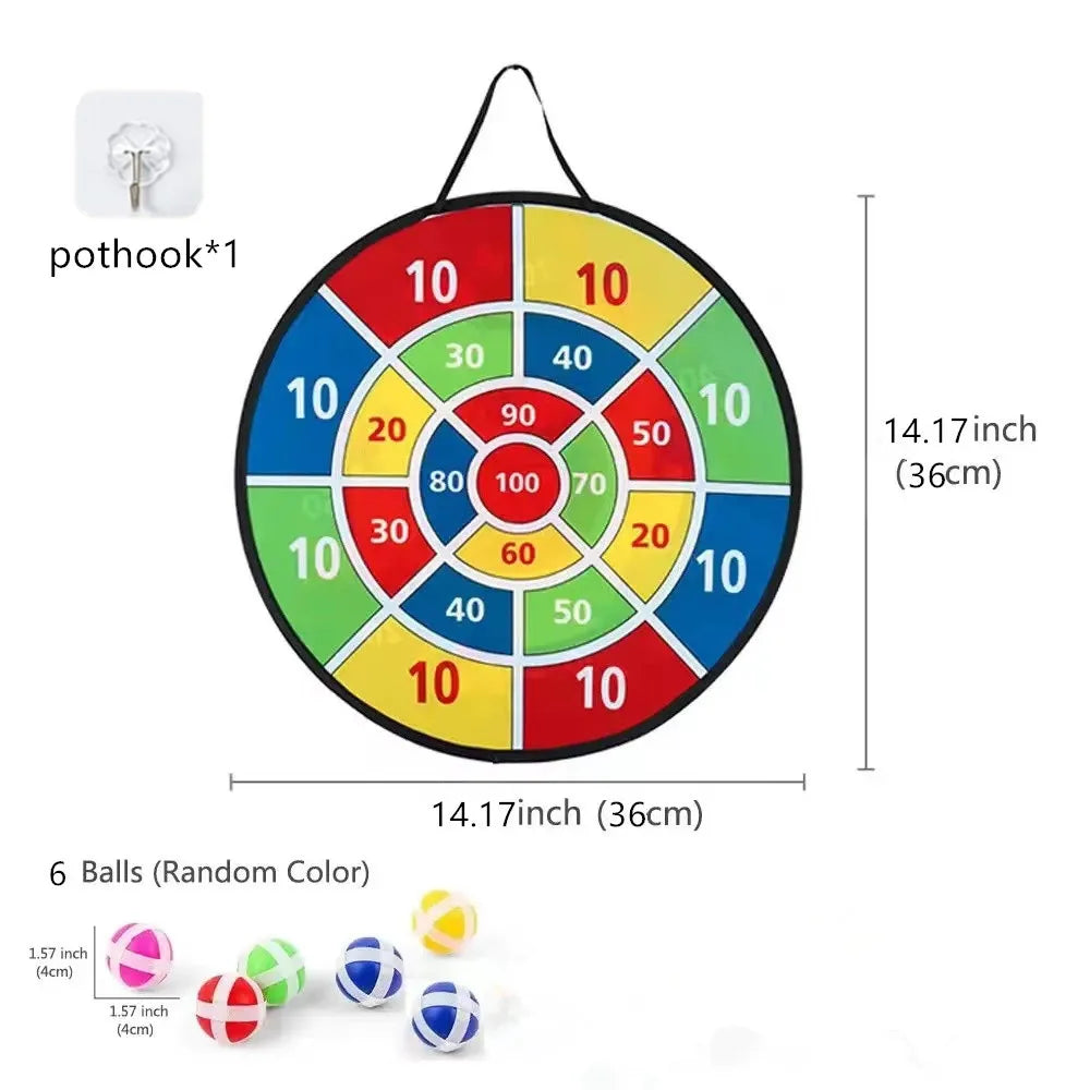 Kinder mit klebrigem Ball, 74 cm großes Dartbrett, interaktives Familienspiel, pädagogische Arithmetik, Indoor-/Outdoor-Sportspielzeug, Geschenk