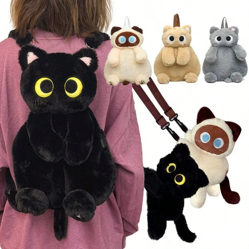 Plush Cat Shoulder Backpack