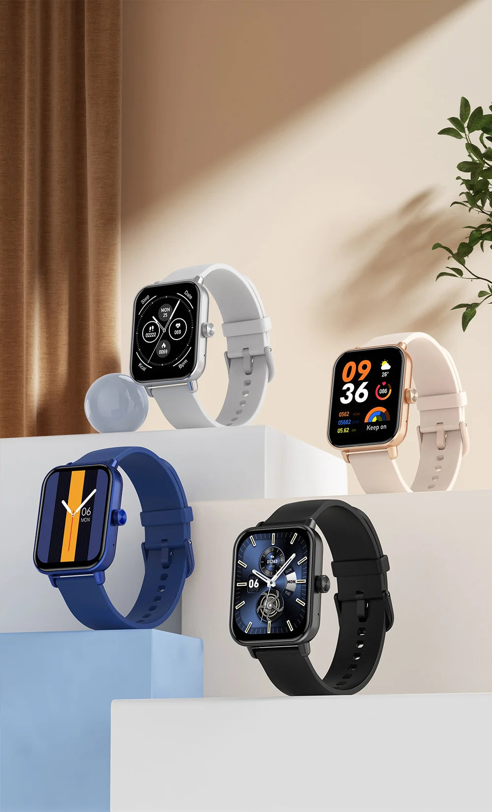 COLMI P81 Voice Calling Smart Watch Ultra 1,9 Zoll Bildschirm 24H Gesundheitsmonitor 100+ Sportmodi, Bluetooth Smartwatch Männer Frauen