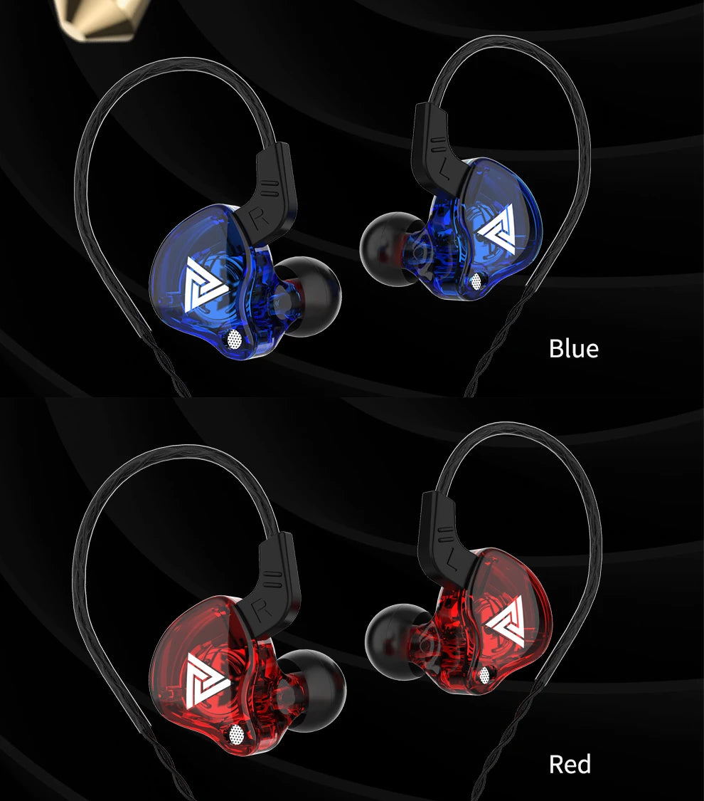 Original QKZ AK6 In-Ear Headphones 6 Dynamic Driver Unit Earphones with Microphone Stereo Sports HiFi Subwoofer Headset Monitor Earbuds