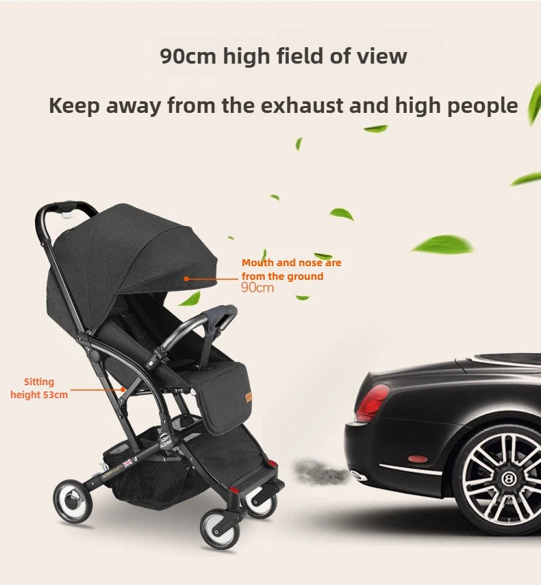 Kinderwagen für Neugeborene, leicht, faltbar, abnehmbar, sitzend und liegend, High-View-Baby-Doppelkinderwagen