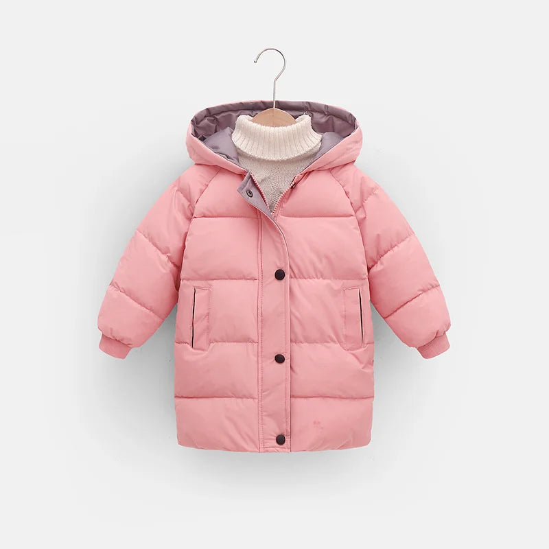 Kinder Daunen Lange Oberbekleidung Winter Herbst Teen Baumwolle Kleidung Jungen Mädchen Baumwolle Gefütterte Parka Mäntel Große Kinder Verdicken Warme jacke
