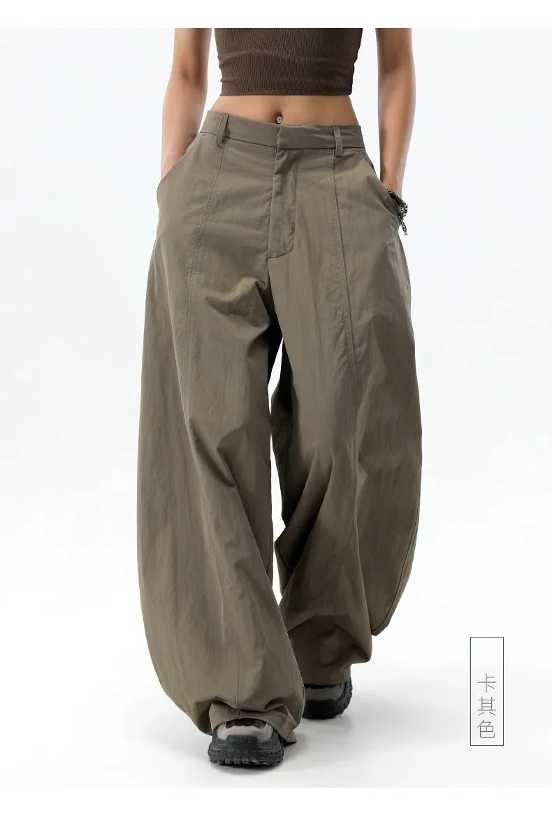 Hohe Taille Frauen Casual Hosen Gerade Büro Damen Koreanische Mode Hosen Lose Weibliche Hosen Neue 2025