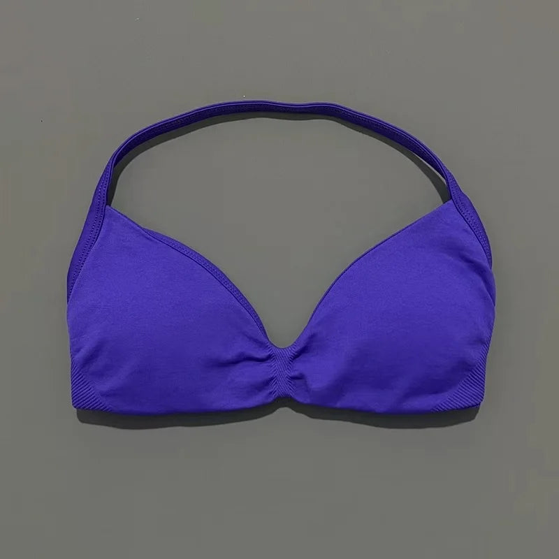 Sport-BH mit Trägern, Yoga-Unterwäsche, Damen-Gymnastik-Top, Lauftraining, rückenfreier BH, hohe Unterstützung, aktive Kleidung, Fitness, Workout, Neckholder