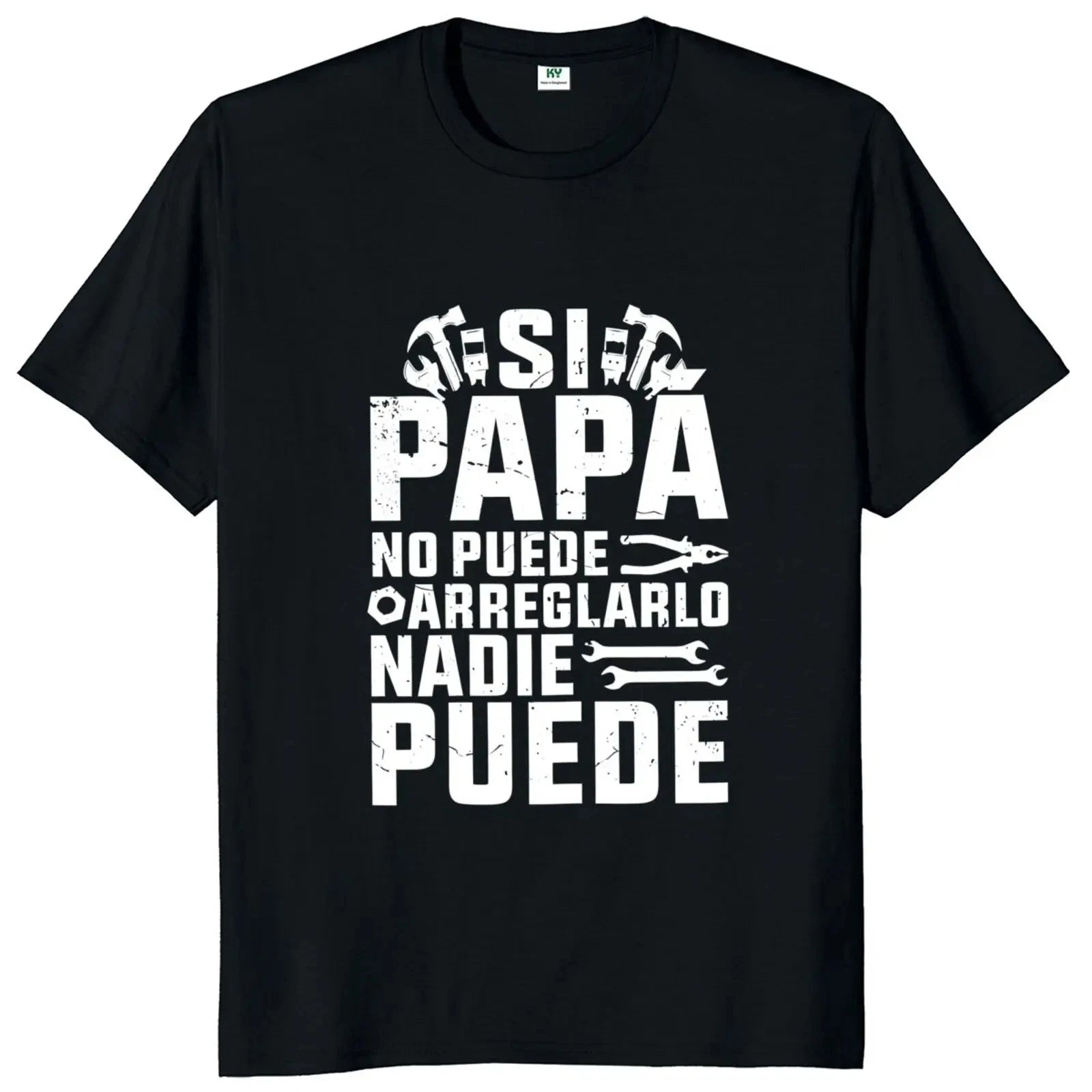 Wenn Papa es nicht reparieren kann, sind wir geschraubt T-Shirt Retro Spanisch Vater Papa Geschenk Männer Kleidung Unisex Baumwolle lässig EU-Größe T-Shirt