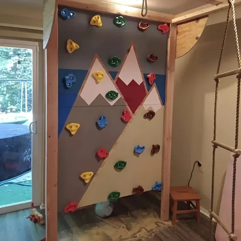 Kinder-Kletterwand-Steine DIY Klettergriffe für Kinder Bunte Plastik-Steine Langlebige Indoor-Outdoor-Spielplatzausrüstung