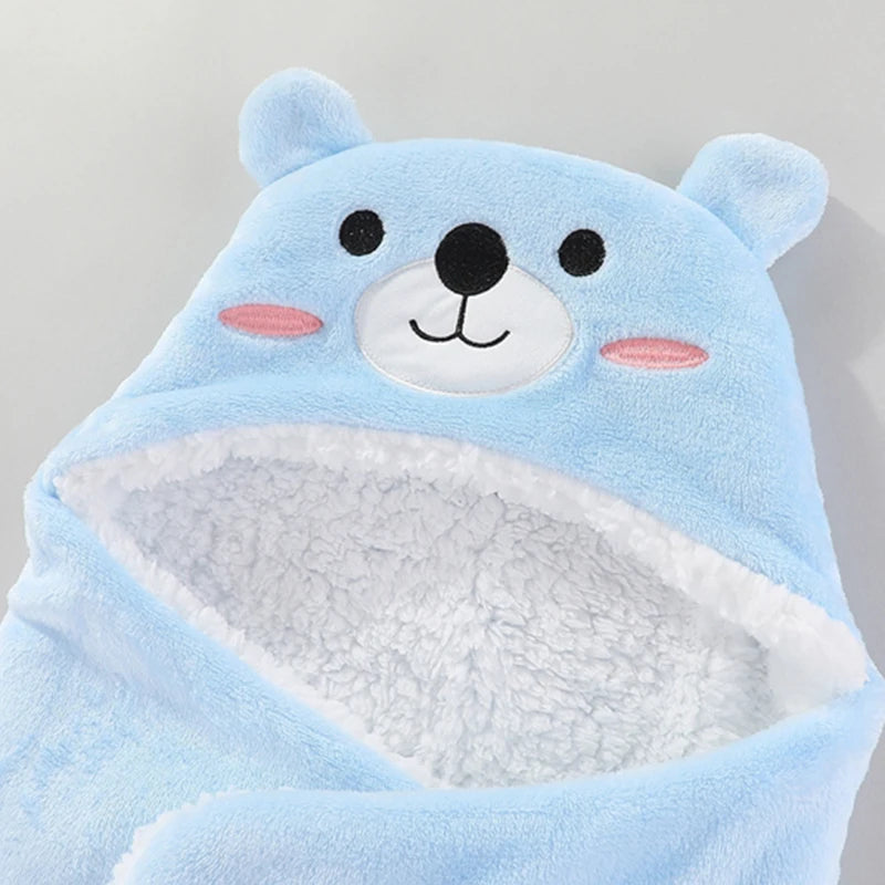 Weiche Baby-Schlafsäcke, warm, für Herbst und Winter, Wickeldecken für Neugeborene, CartoonCocoon für Babys, Flanell-Baby-Schlafsack, 0–9 Monate