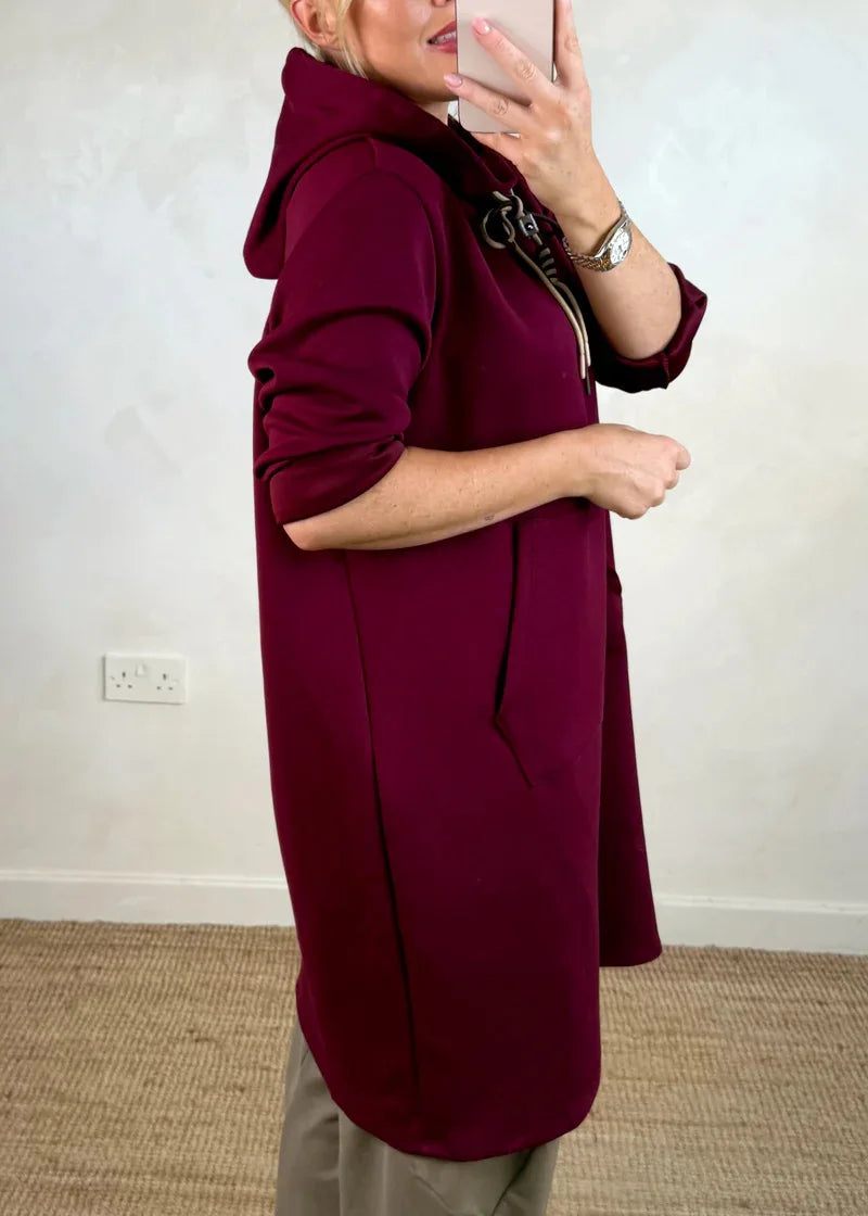 Kleider Damen Herbst Herbst Winter Mit Kapuze Sweatshirt Kleid Frauen Neue Tasche Büro Pendeln Alle-spiel Einfarbig Gestrickte Kleid