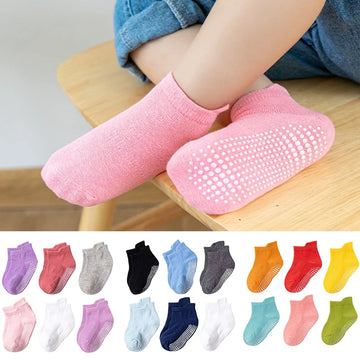 6 Paare/satz kinder Socken Für Jungen Mädchen Casual Sport Kinder Boden Boot Junge Mädchen Solide Baby Kleinkind Socke Anti-slip Frühling Herbst