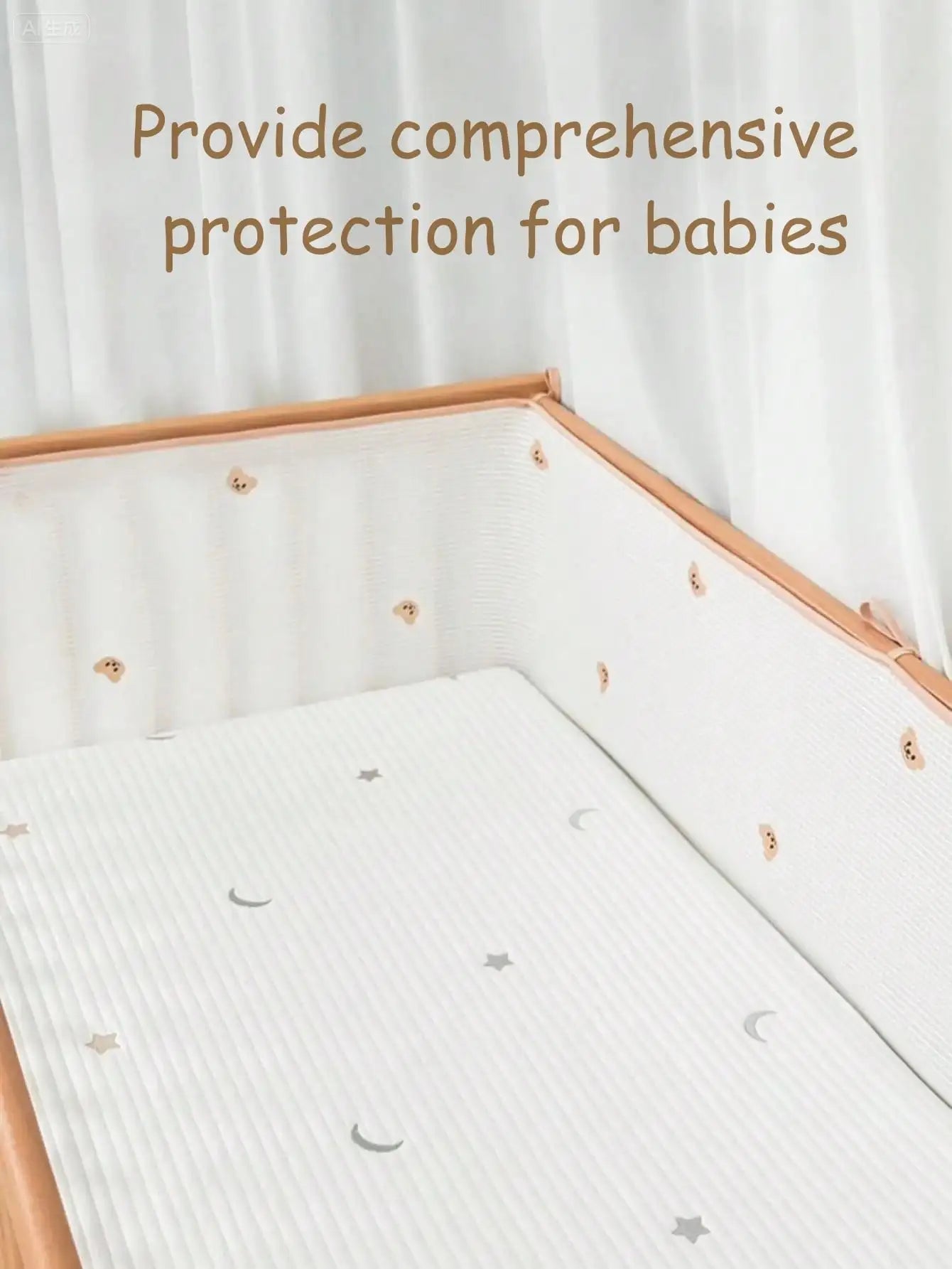 Atmungsaktiver Babybett-Stoßschutz, Babyzimmer-Dekoration, Schutz für Babyköpfe, Kollisionspräventionsausrüstung, Babybettwäsche