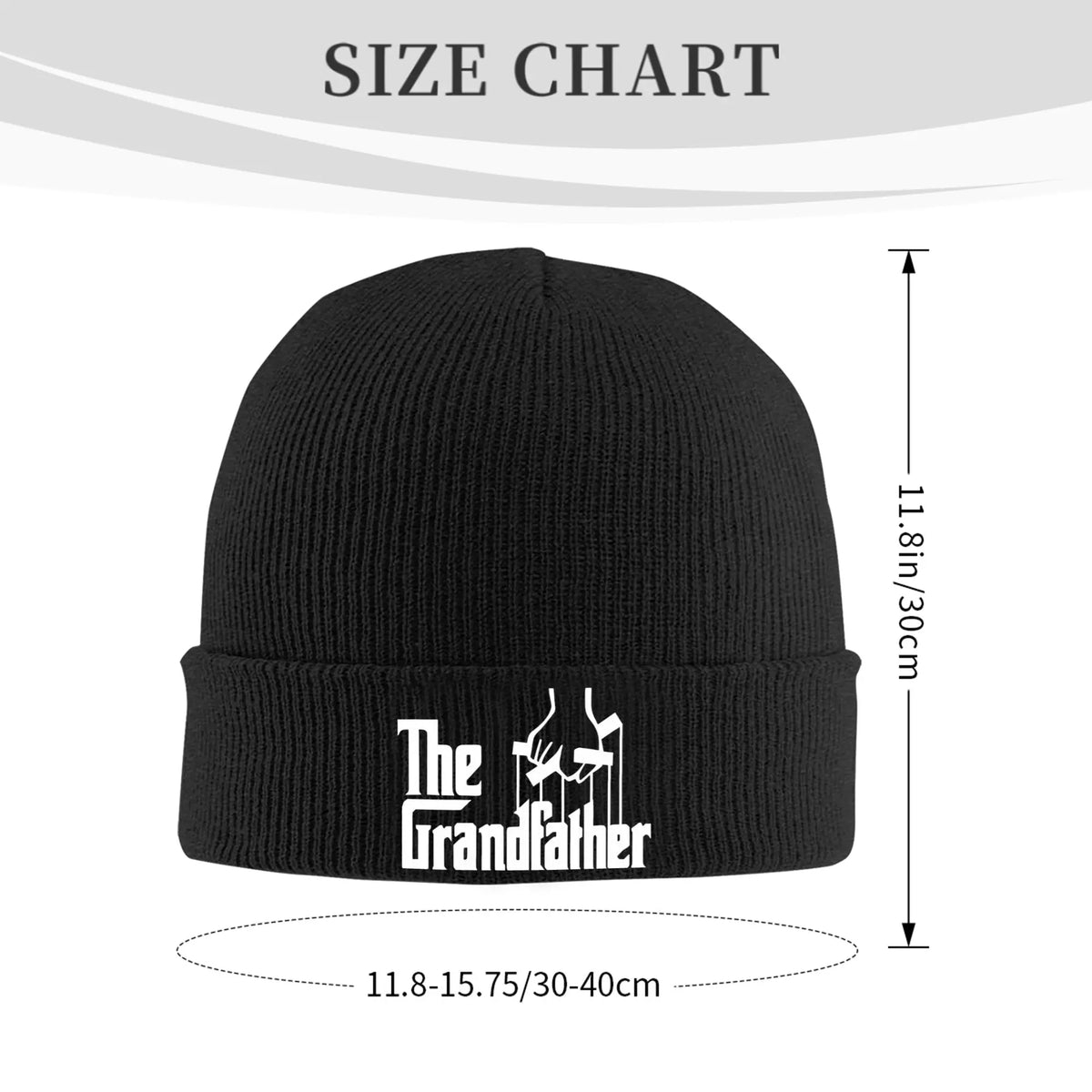 Die Strickmütze „Grandfather Grandpa“, Mütze für Väter, Kpop, elastisch, Unisex, für Erwachsene, Mützen mit Herbstmuster, Geburtstagsgeschenk