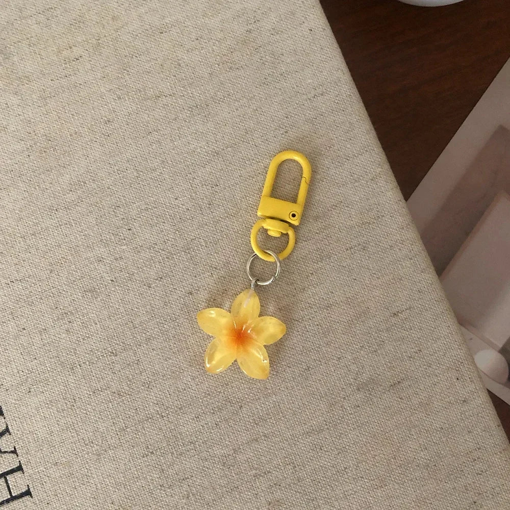 Transparenter Y2K-Schlüsselanhänger mit Blumenmuster, niedlicher ästhetischer Mehrzweck-Schlüsselhalter, Tasche, Kopfhörerhülle, Charm-Zubehör für Frauen und Mädchen