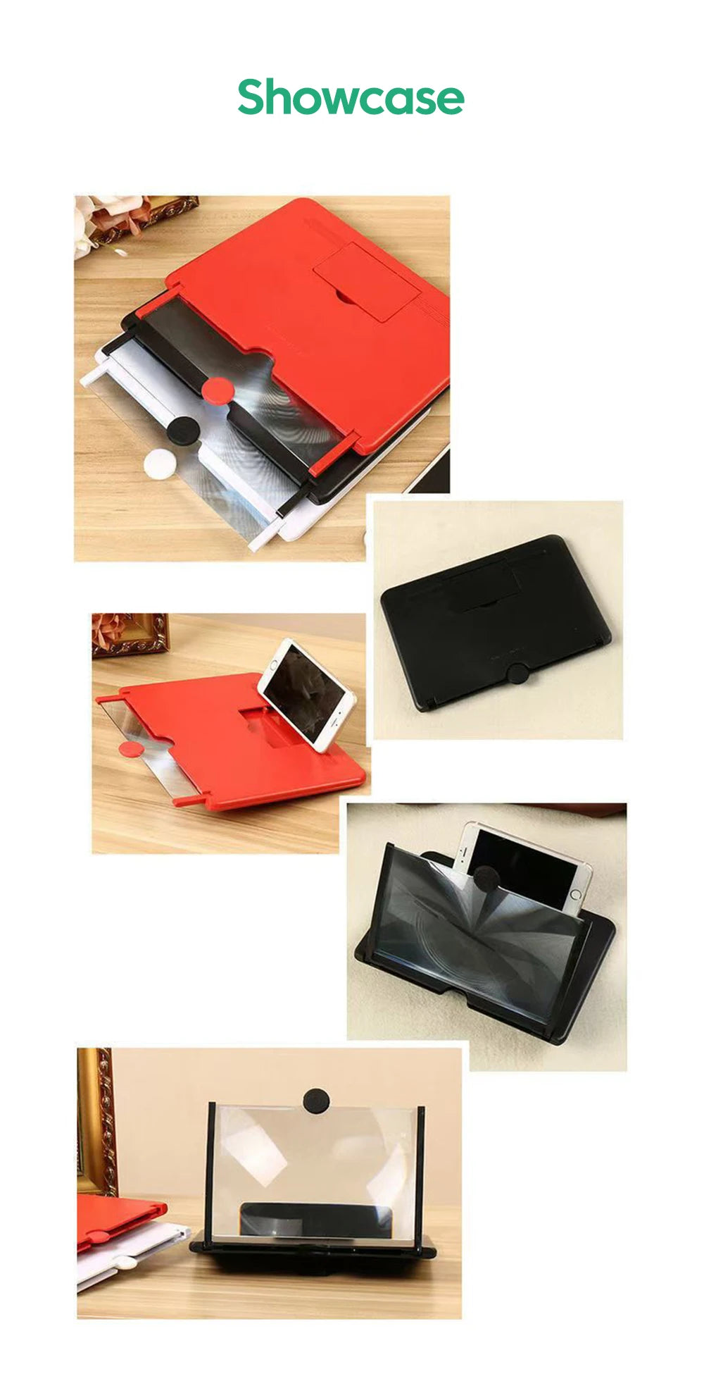 12/10 inch Phone Screen Magnifier Phone Holder Mobile Phone HD Portable Phone Screen Video Magnifier Stand Bracket