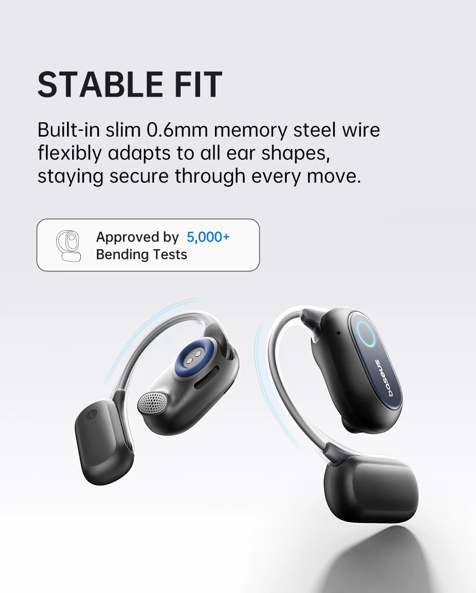 Baseus Bowie MF1/Eli 15i Fit Open-Ear Sport Wireless-Kopfhörer Bluetooth 5.4 Ohrbügel Big Bass Sport-Ohrhörer 60 Stunden Spielzeit