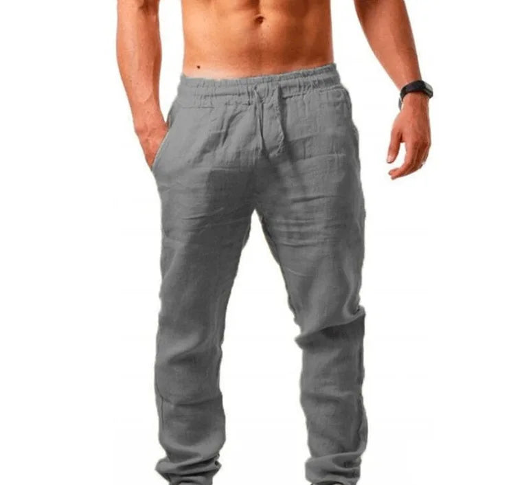 2024 frühling Leinen Breite Männer Hosen Koreanische Hosen Oversize Baumwolle Streetwear Männlichen Neue Yoga Hosen Casual Männer Kleidung Jogginghose