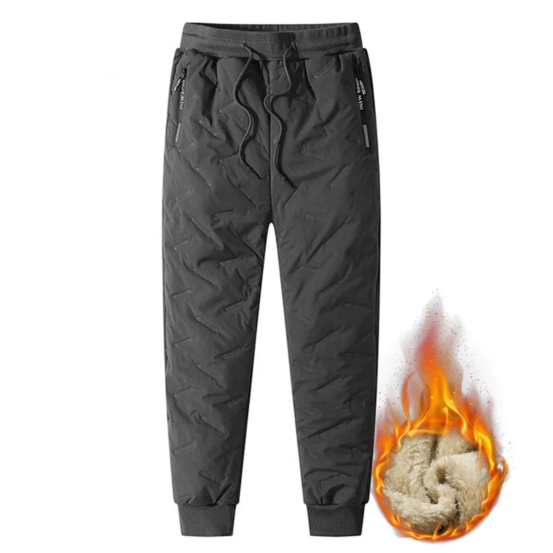 Winter Sweatwear Männer Plüsch Dicke Fleece Sweatpant Lammwolle Thermo Hosen Casual Hosen Wasserdicht Winddicht Warme Baumwolle Hosen
