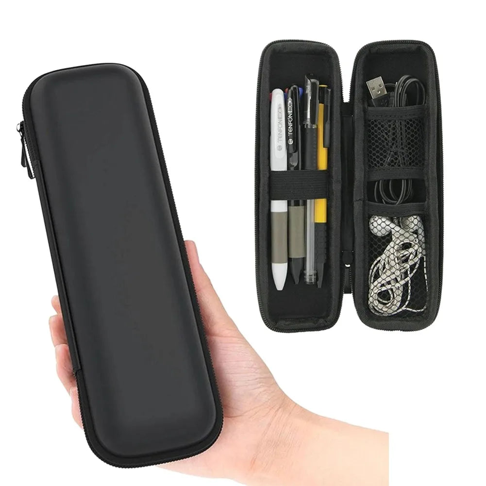 Schwarz EVA Hard Shell Stylus Stift Federmäppchen Halter Kopfhörer Mesh Lagerung Organizer Bleistift Reißverschluss Fall Schulbedarf