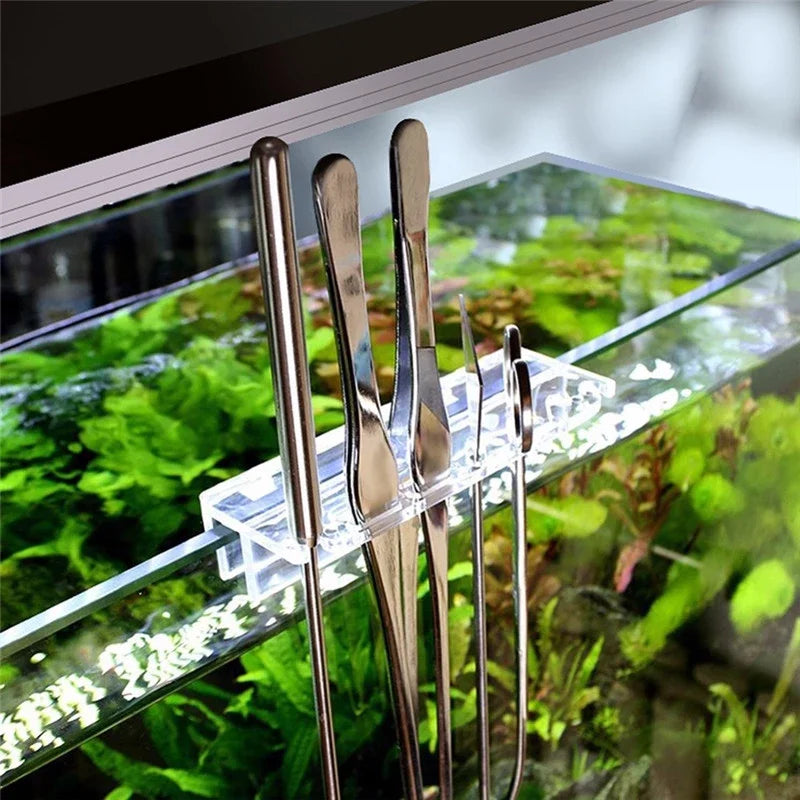 Aquarium Schere Werkzeuge Aquarium Pinzette Pflanzen Welle Schere Gras Edelstahl Reinigung Werkzeuge Lagerung Halter Aquarium Zubehör