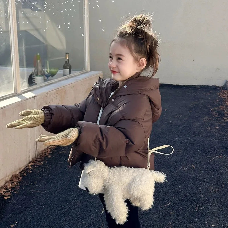 3 4 5 6 8 10 12 Jahre Mädchen Jacke Herbst Winter Neue Einfarbig Dicke Warme Mit Kapuze Zipper Mantel für Teen Kinder Daunen Baumwolle Outwear