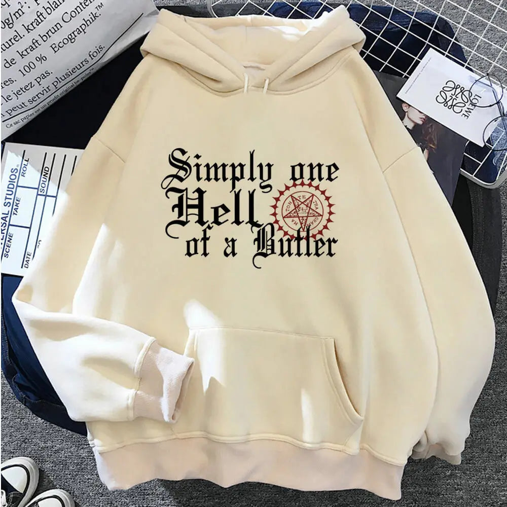 Black Butler Hoodie Kawaii Anime Pullover gemusterte Kleidung für Teenager elegante weibliche Sweatshirts Trainingsanzüge gemusterter Designer