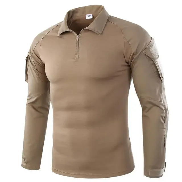 Outdoor Taktische Wandern T-Shirts Männer Kampf Militär Armee CP Camouflage Langarm Jagd Klettern Hemd Baumwolle Sport Kleidung