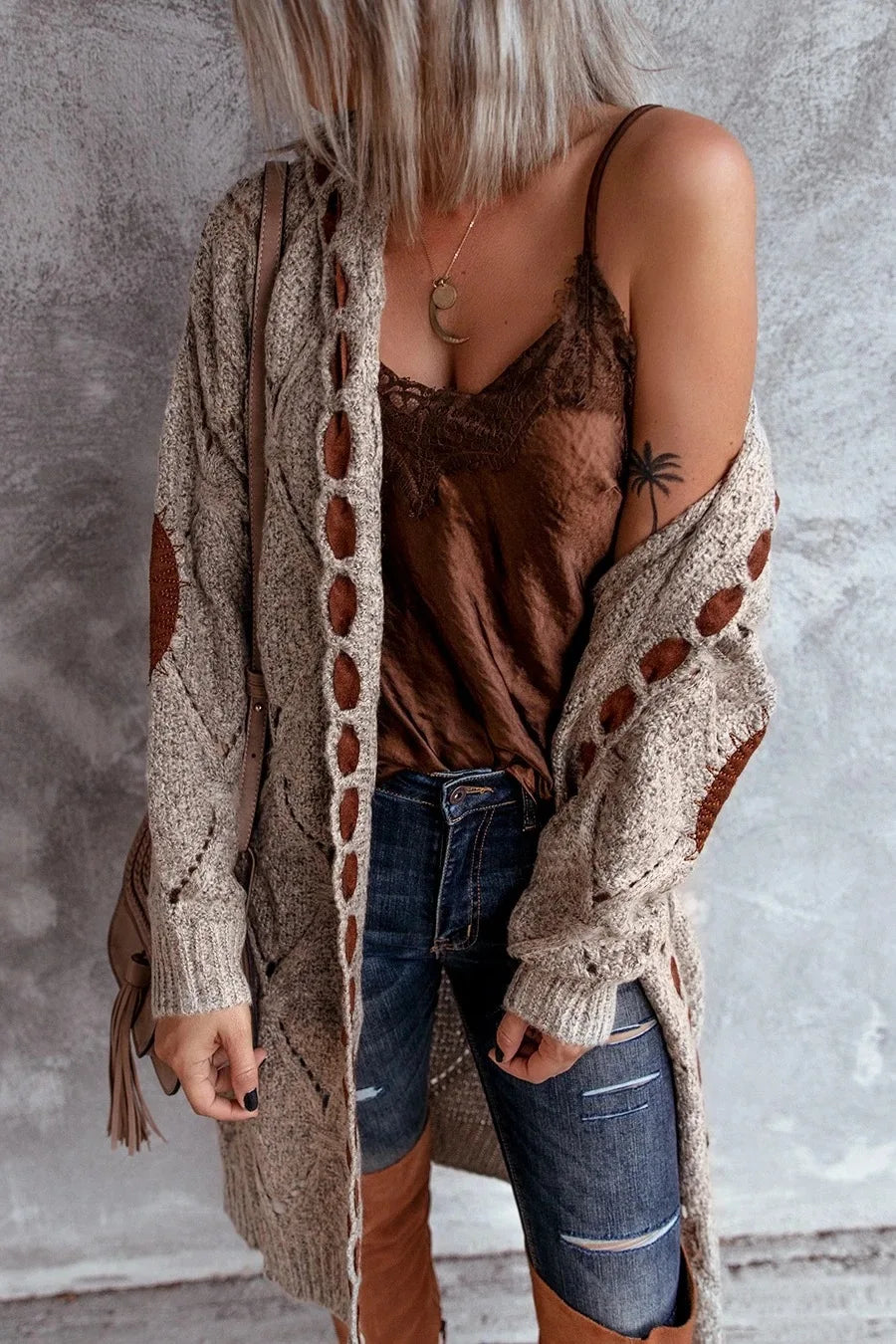 Neue Oberbekleidung Herbst Damen Kleidung Strickjacke Herbst Winter Strickjacke Pullover Frauen Lange Ärmeln Medium Länge Gestrickte Jacke