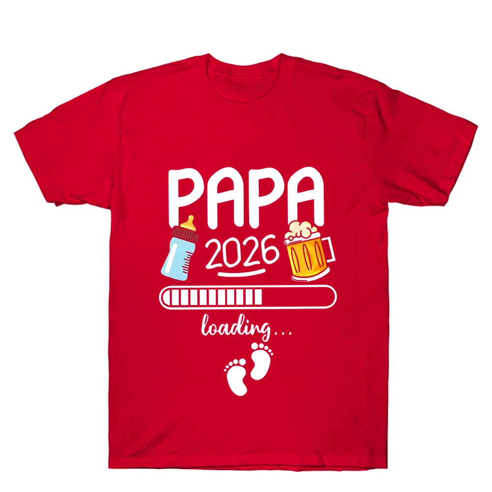 Papa 2026 T-Shirt, zukünftiger Vater, französische Texte, Bierliebhaber, Vatertagsgeschenk, Herrenbekleidung, weiches T-Shirt, Schwangerschaftsankündigung, T-Shirt