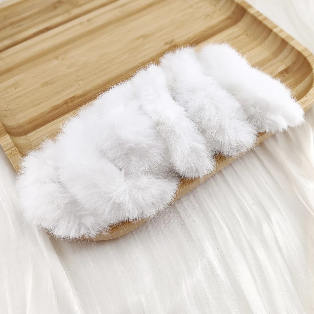 Winter Weiß Kaninchen Fell Haar Seil Nette Plüsch Haar Krawatten Scrunchies Mode Mädchen Elastische Pferdeschwanz Halter Gummiband Frauen Haar Ac