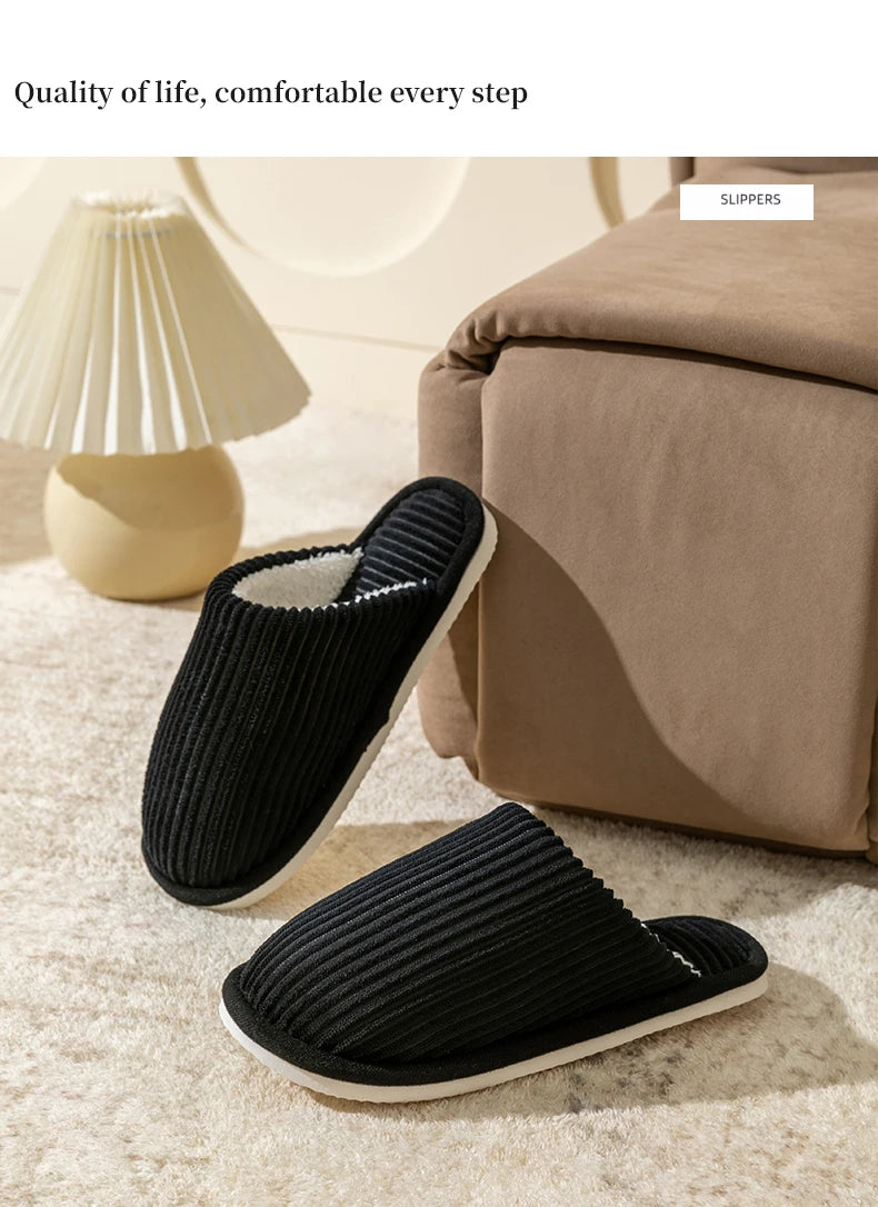 Winter warme Plüsch Herren Hausschuhe rutschfeste weiche Schuhe Komfort flache Ferse Indoor Schlafzimmer Paar Hausschuhe für Zuhause Schuhe im Herbst