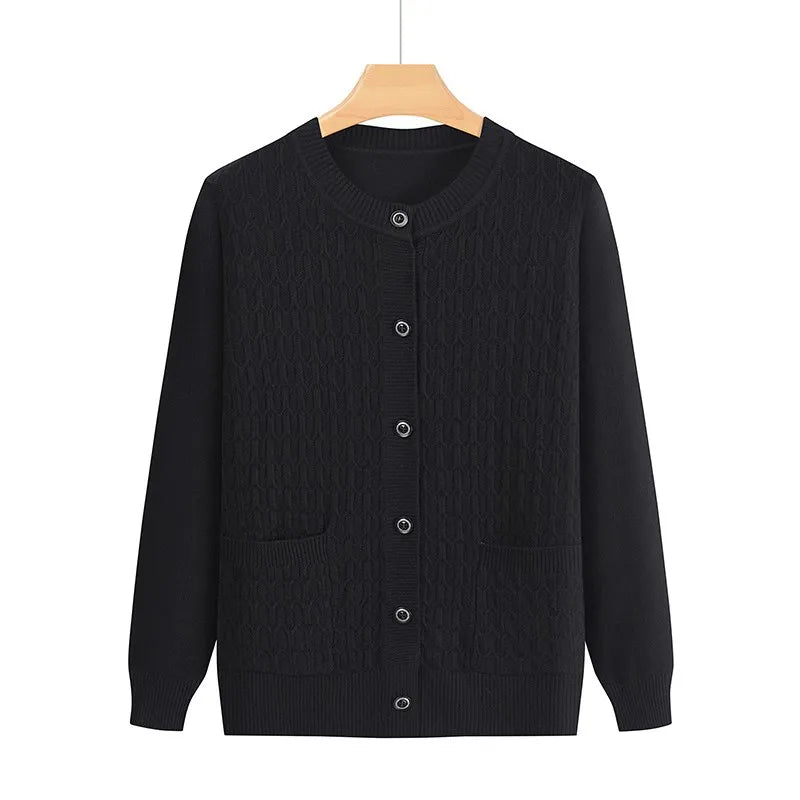 Mode Oma Gestrickte Strickjacke Herbst Winter Neue frauen Pullover Top Mittleren Alters Mutter Strickwaren Mantelatorioди Ljamentos자