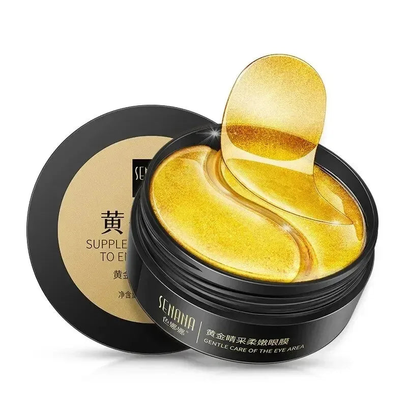 60 stücke Goldene Feuchtigkeitsspendende Augen Maske Lindern Ermüdung der Augen Nähren Augenbereich Kollagen Kristall Augen Maske Koreanische Hautpflege Masken