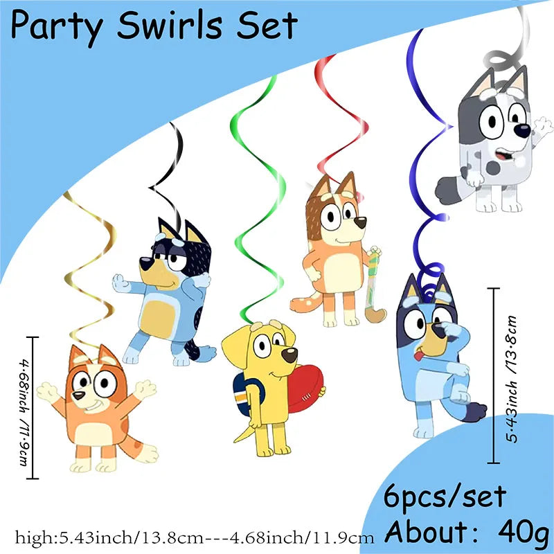 Bluey & Bingo Spiral Party Decorations