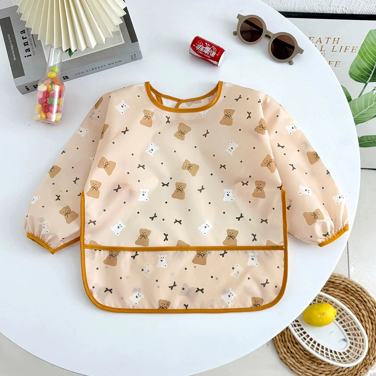 Wasserdichte Volle Hülse Baby Lätzchen Kinder Schürze Langarm Fütterung Kittel Kinder Essen Brust Platte Säuglings Schal Kleidung