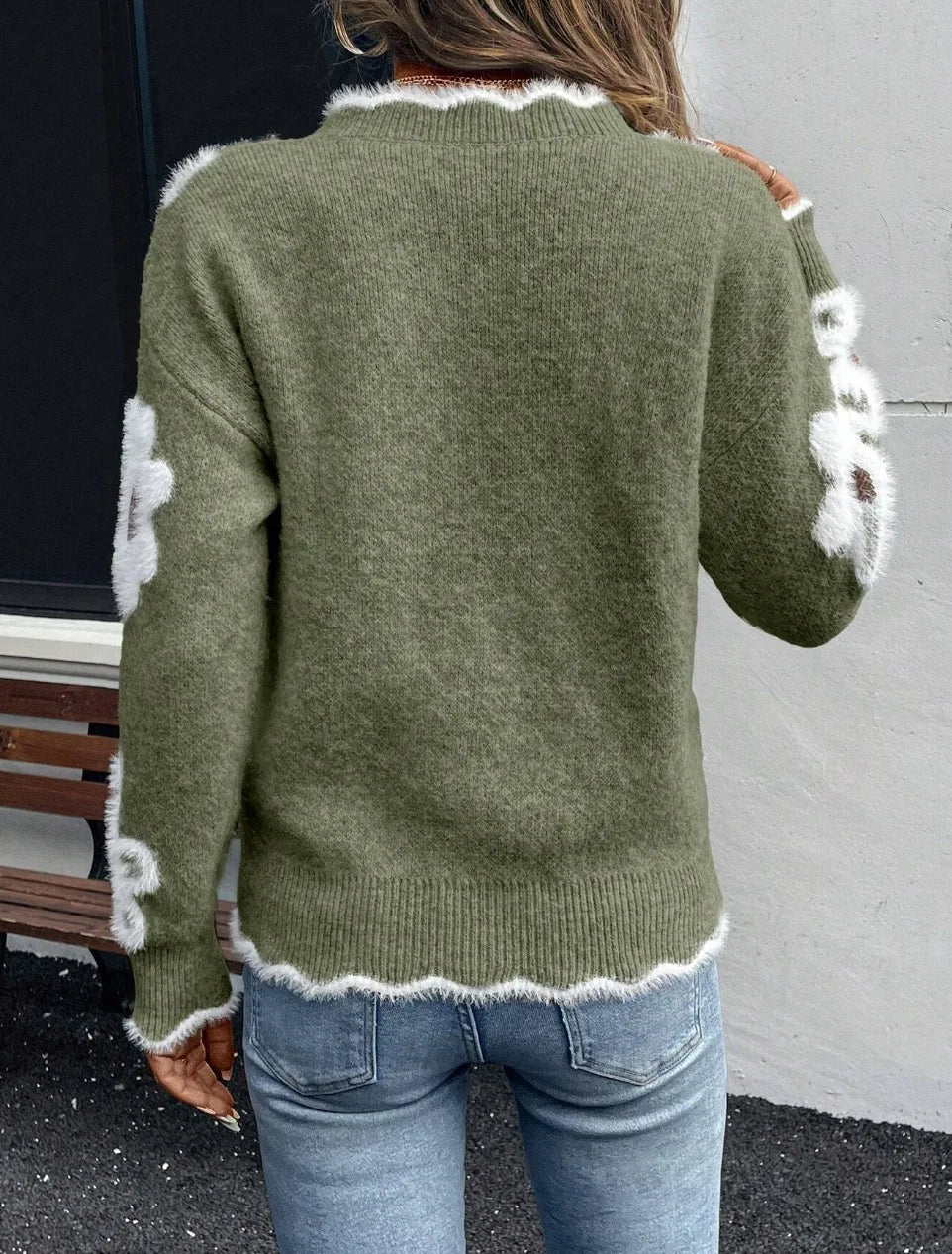 Frauen Invierno Herbst Modus Neue Herbst Pullover V-ausschnitt Jacquard Lange ärmeln Vielseitig Gestrickte Pullover Pullover Maglione Da Donna