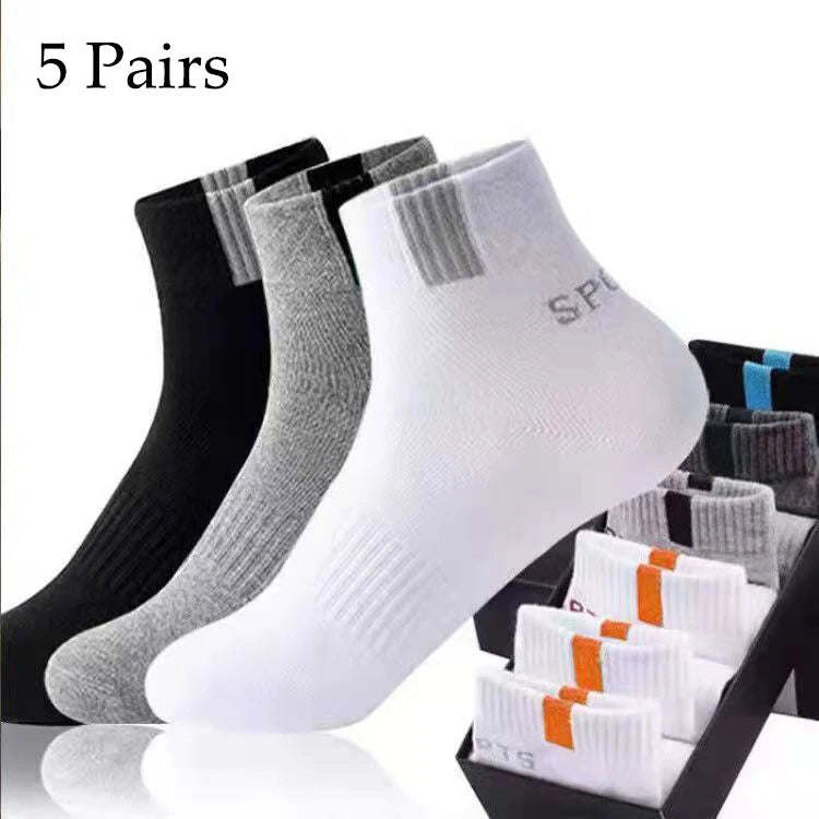 5 Paar Größe 37–43 Herren Bambusfaser Herbst Winter Herren Socken Atmungsaktive Baumwolle Sportsocke Atmungsaktive Deodorant Business Socken