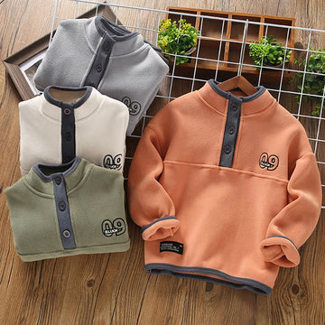3-12 Jahre Teen Jungen Sweatshirt Herbst Winter Warme Fleece Top Kinder Trainingsanzug Mode Langarm Pullover Pullover Kind Kleidung