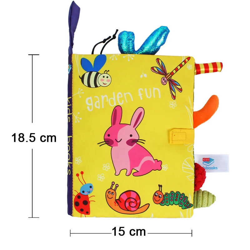 Weiche Babybücher, 3D-Touch-Feeling, kontrastreiches Stoffbuch, sensorisches frühes Lernen, Kinderwagenspielzeug für Kleinkinder, Geschenke von 0–12 Monaten