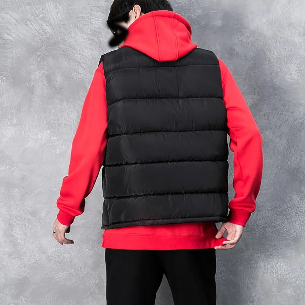 Herren Weste Jacke Warm Ärmel Jacken Winter Wasserdicht Zipper Mantel Herbst Stehkragen Casual Weste Marke Kleidung
