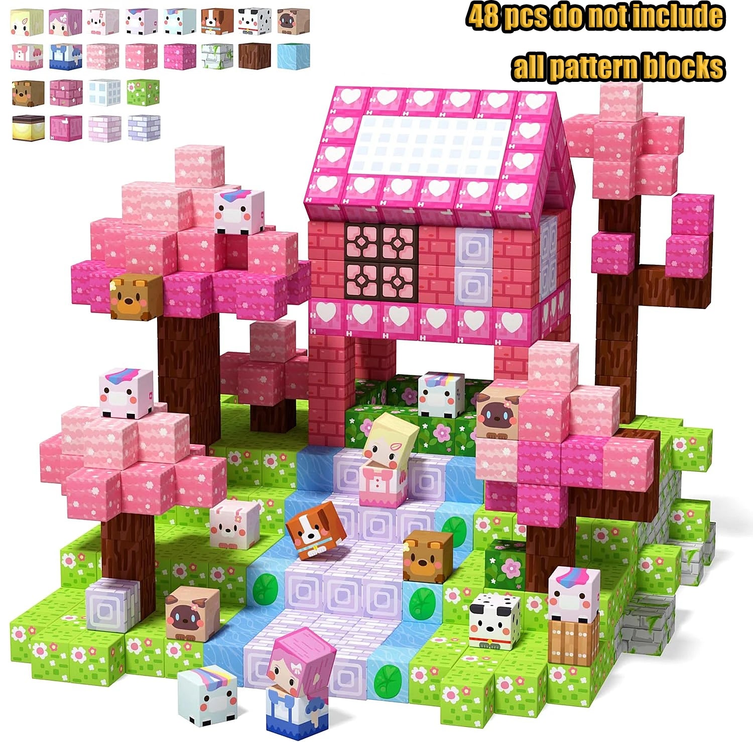 Magnetische Bausteine Minenwelt Magnetische Minenexploration Konstruktions-Würfel STEM Spielzeug-Set Geschenk für Jungen Mädchen Kinder