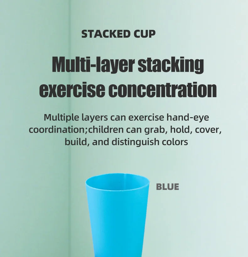 Montessori Spielzeug Mini Stapel Tasse Spiel Mit Karte Pädagogische Intellektuelle Aufklärung Farbe Erkenntnis Logik Training Kinder