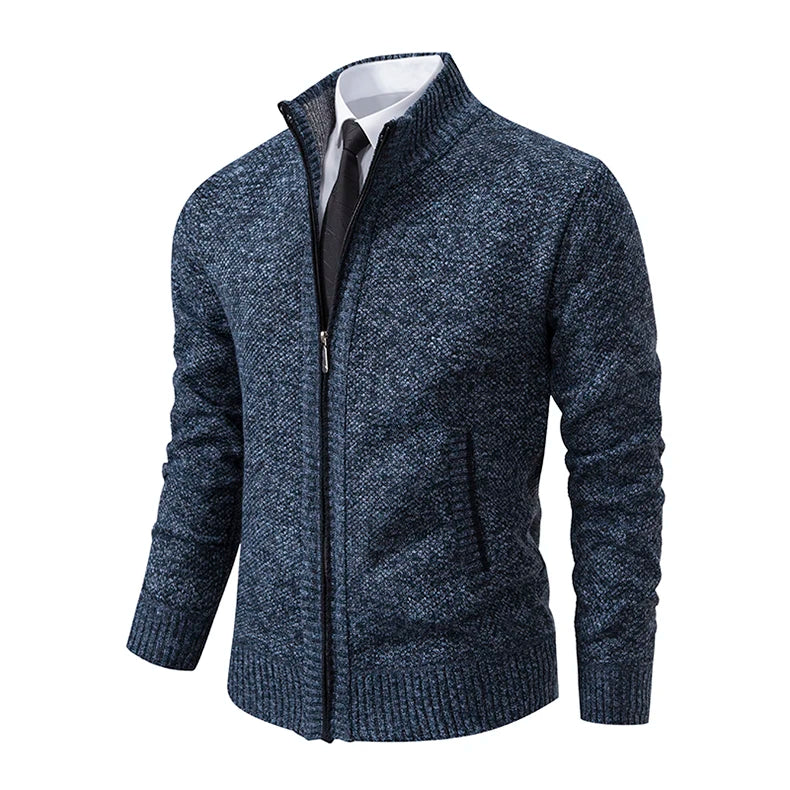 Herbst Und Winter New Jersey männer Casual Sport Mantel Einfarbig Stehkragen Wullover Greifen Fleece Warm Zipper Strickjacke