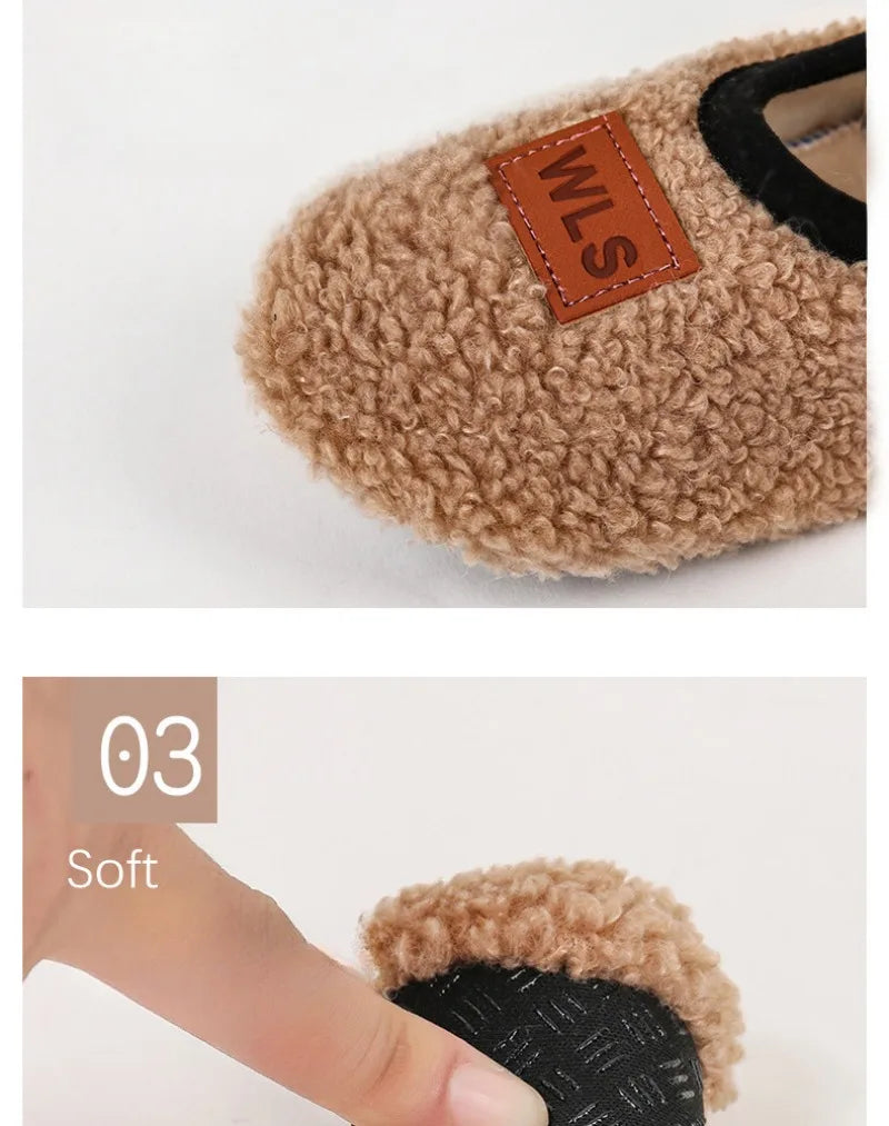 Herbst Winter Baby Hausschuhe Kleinkind Plüsch Boden Socke Schuhe Junge Mädchen Kinder Weiche Anti-slip Wanderschuhe Indoor Hause kinder Schuhe