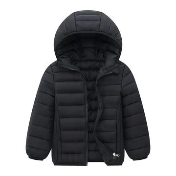 Kinder Junge Leichte Daunenjacke Herbst Winter Mäntel Kinder Mädchen Warme Kapuzenoberbekleidung Teen Lässige Baumwollkleidung 6-14 Jahre